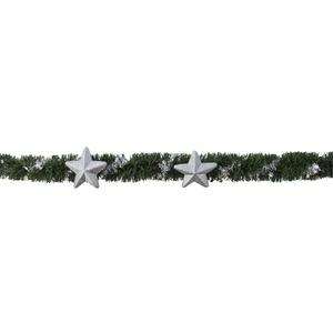 Guirlande sapin avec étoiles - 8 x 300 cm - gris Argenté