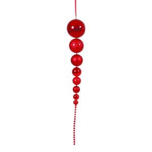 Suspension chaine boule - 100 cm - Rouge