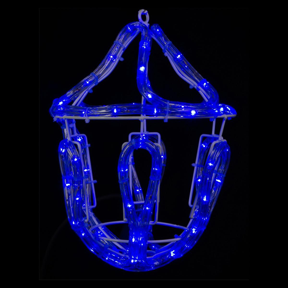 Suspension électrique lanterne à Led - 23 x 23 x 33 cm - Bleu