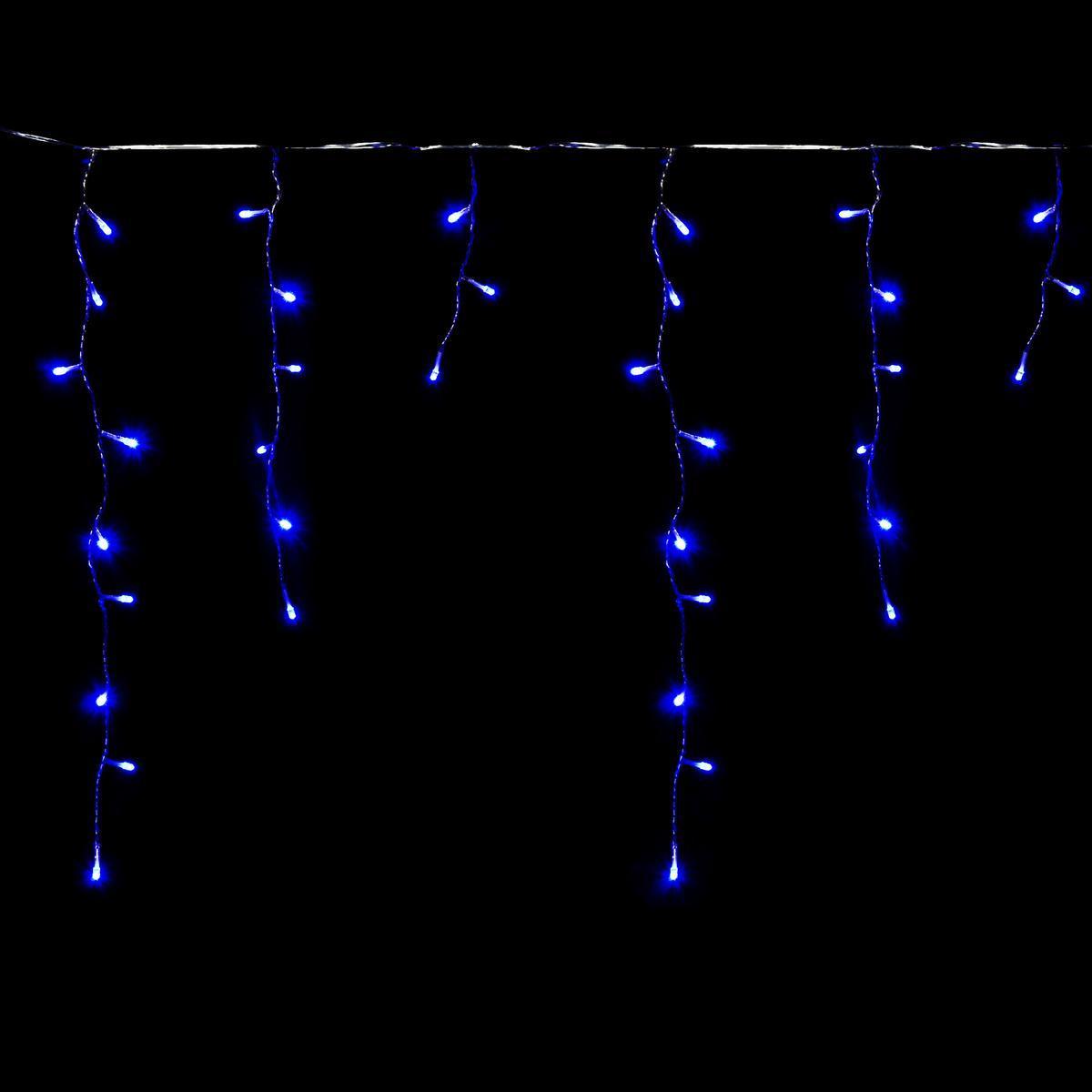 Guirlande électrique Stalactites 90 LEDs - L 370 x H 60 cm Ext 5 m - Bleu