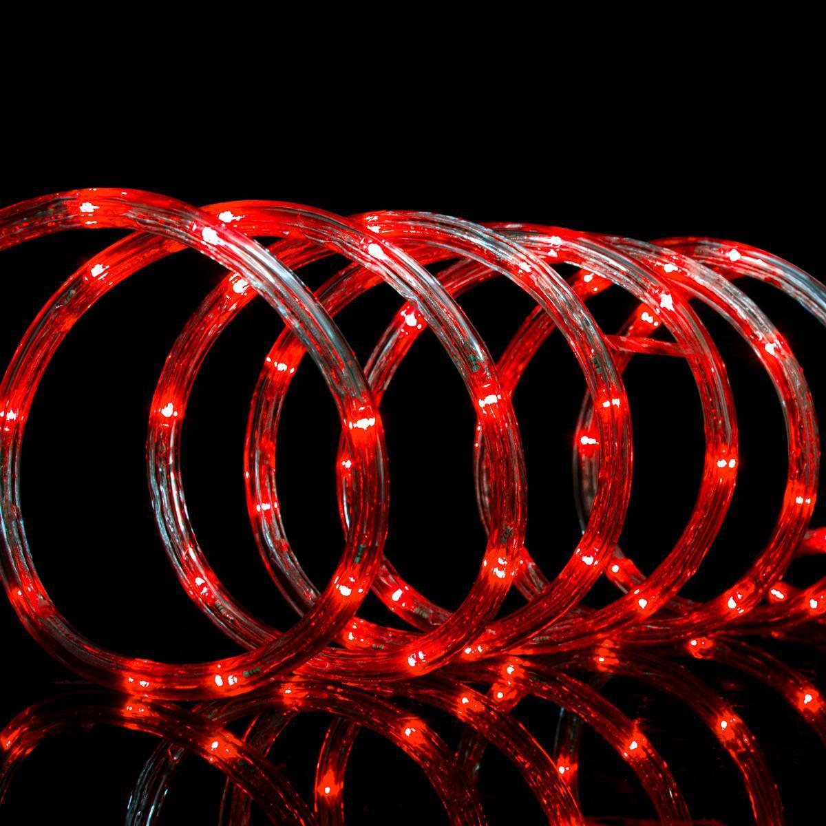 Guirlande électrique tube à LED - Plastique - 10 m - Rouge