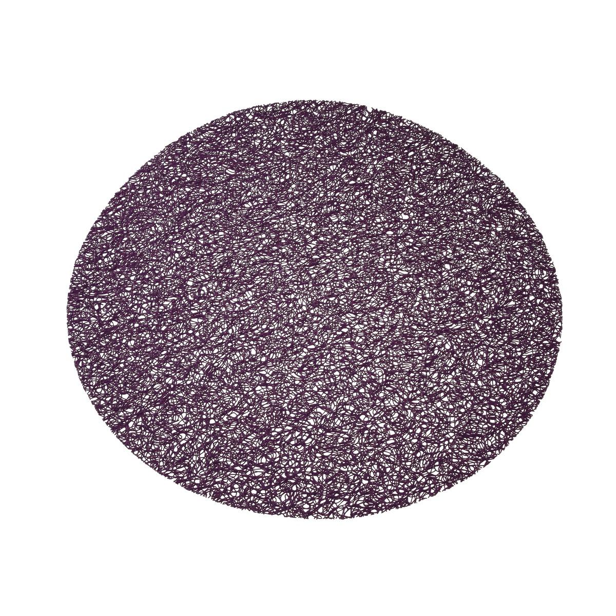 Set de table en PVC effet lacé - Diamètre 38 cm - Violet prune