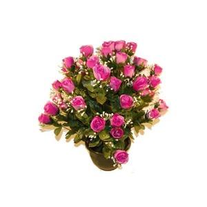 Coupe 48 roses + gypsophiles - Hauteur 55 cm - Violet lavande