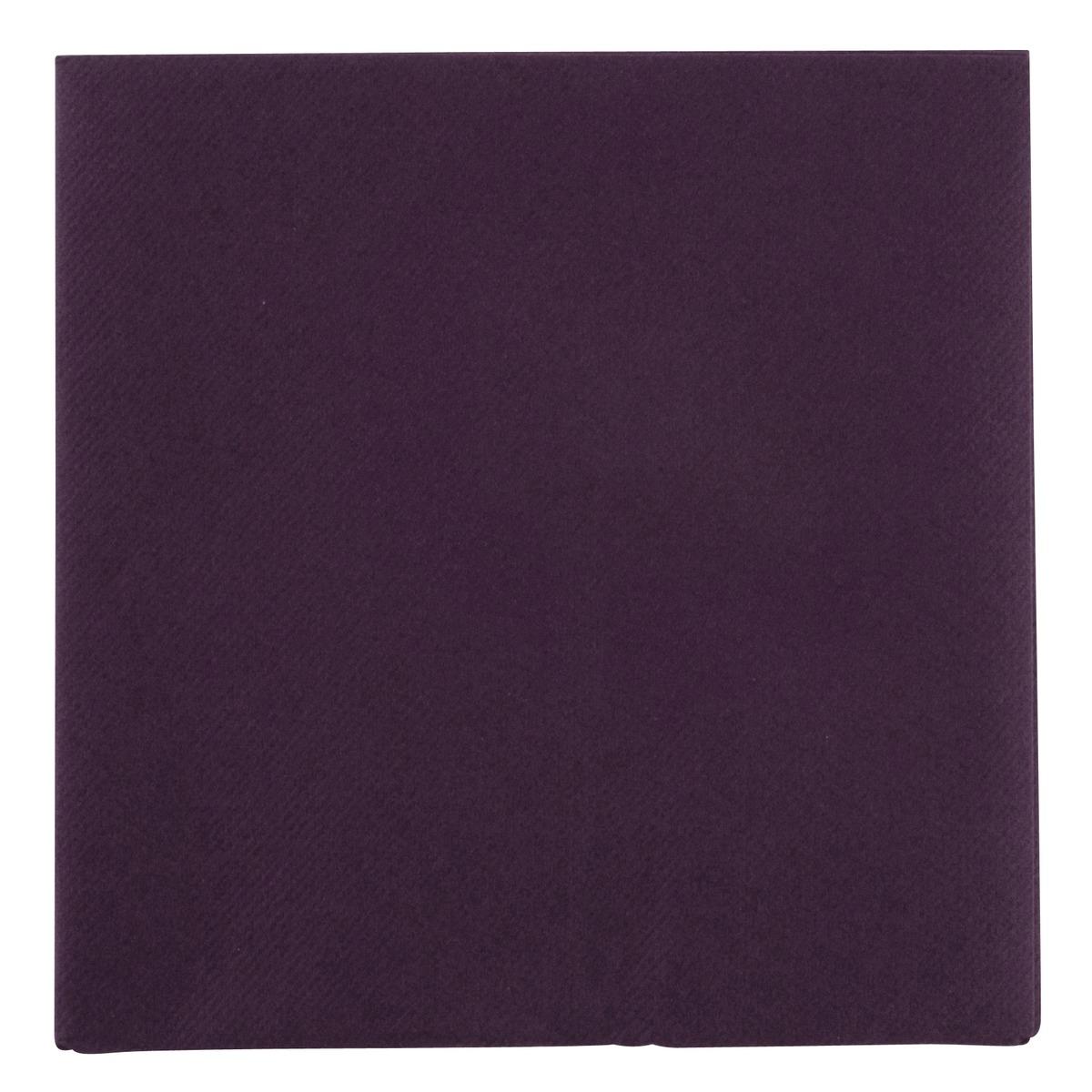 Lot de 12 serviettes voie sèche - 40 x 40 cm - Violet prune