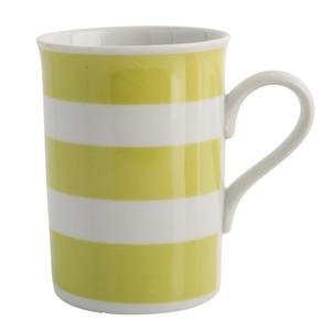 Mug en porcelaine à rayure - tasse avec anse - 32 cl - 11 x 10,3 cm - Vert