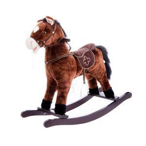 Cheval à bascule - Peuplier et polyester - H 74 cm - Marron