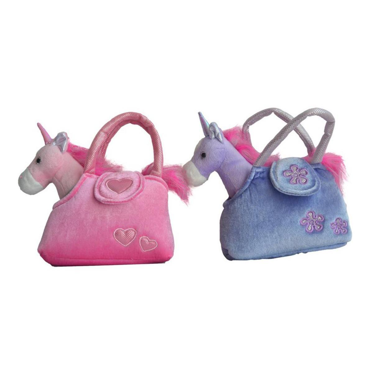 Sacs petit poney - Plastique et polyester - 9 x 22 x H23 cm - Rose ou bleu