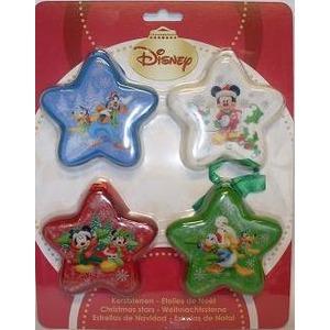 Lot de 4 suspensions étoiles Mickey - Diamètre 8,5 cm - Multicolore