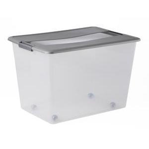 Boîte de rangement Kliker - 58 L - Différents modèles - Transparent, gris