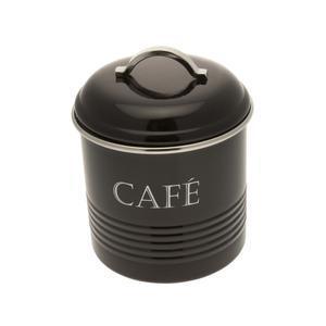 Boite à café en acier - 13 x 13 x 18,5 cm - Noir