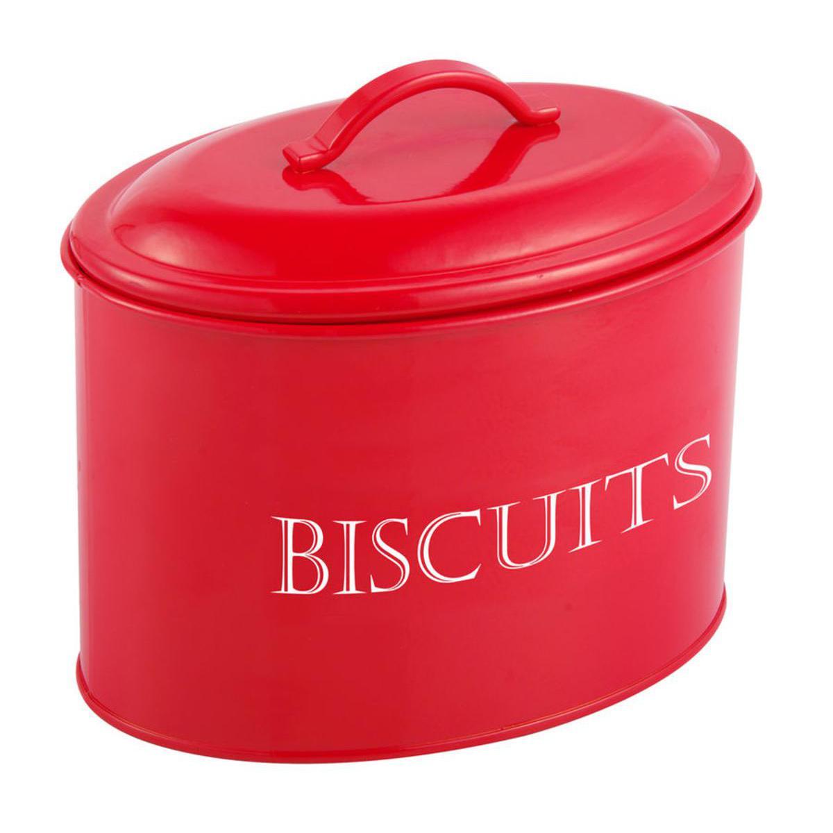 Boite à biscuits -  Acier - 20 x 13 x 18,5 cm - Rouge