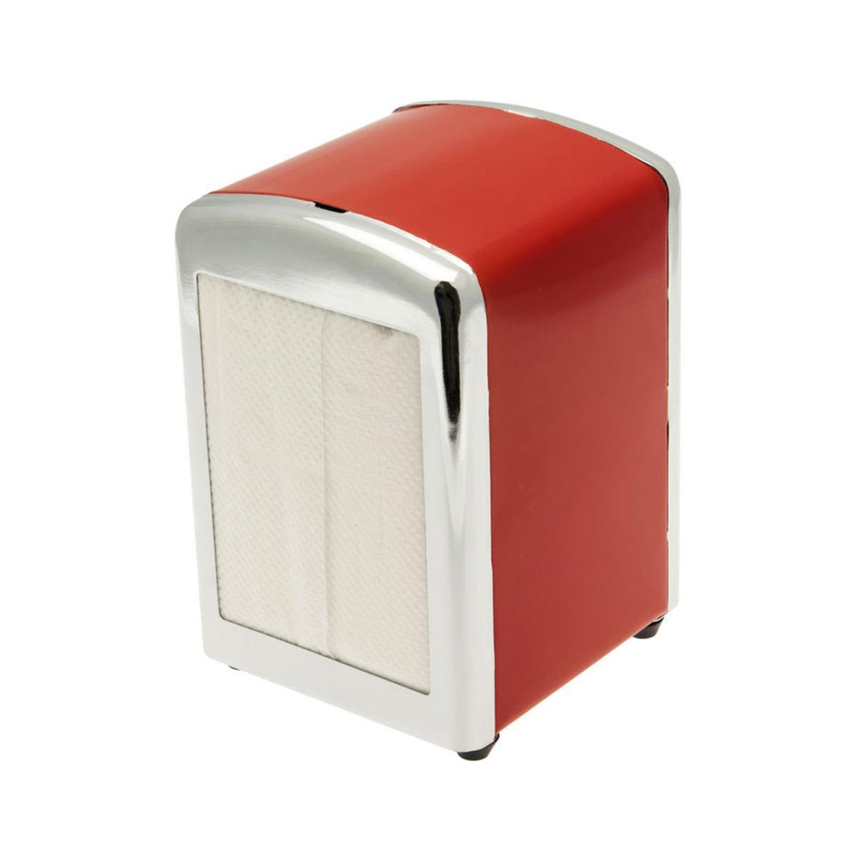 Distributeur de serviettes -  Acier - 10,5 x 9,5 x 14 cm - Rouge