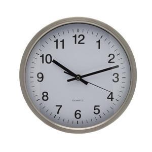 Horloge cuisine ronde en inox - 25,5 cm - Gris