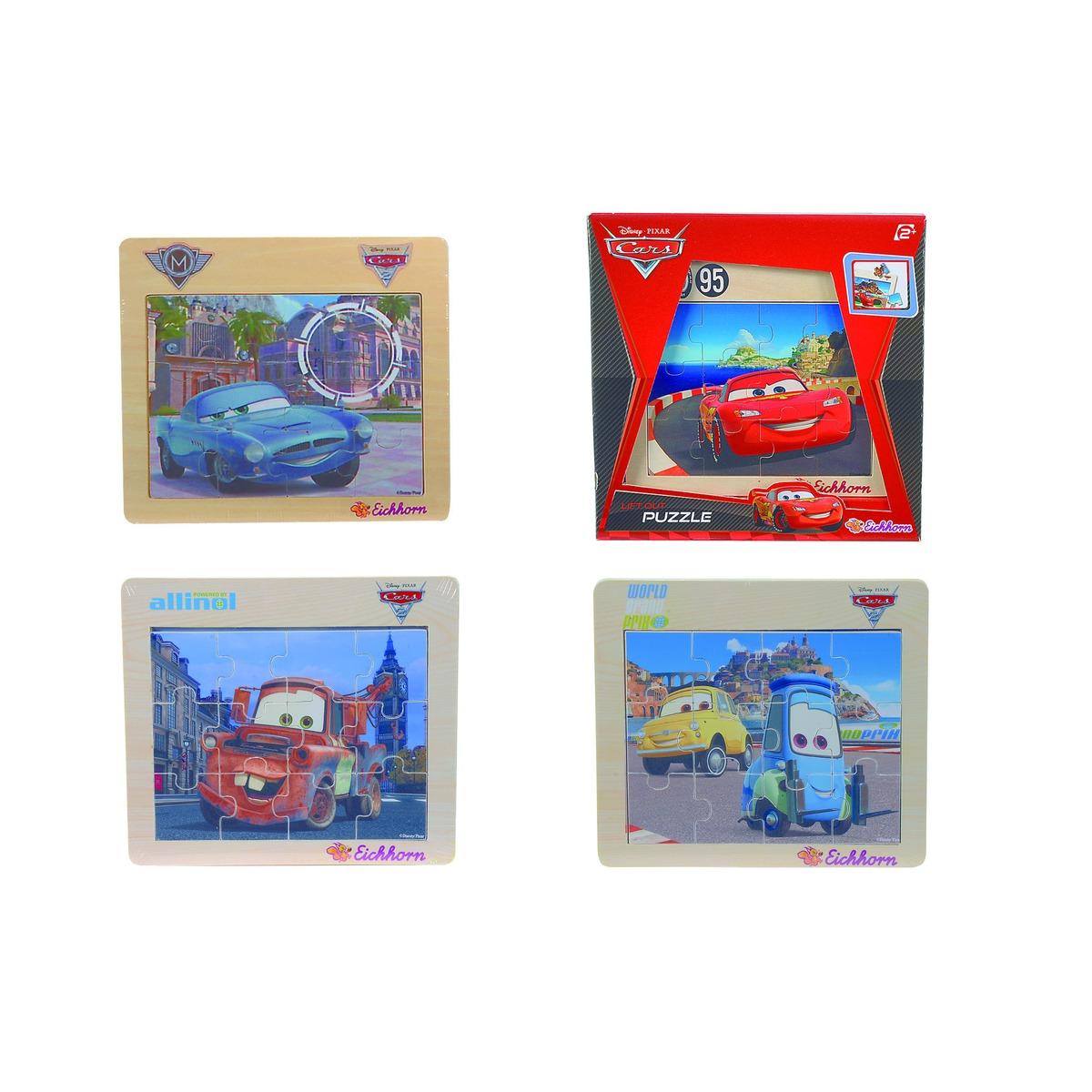 Puzzle en bois Disney Cars - 23 x 23 cm - Différents modèles