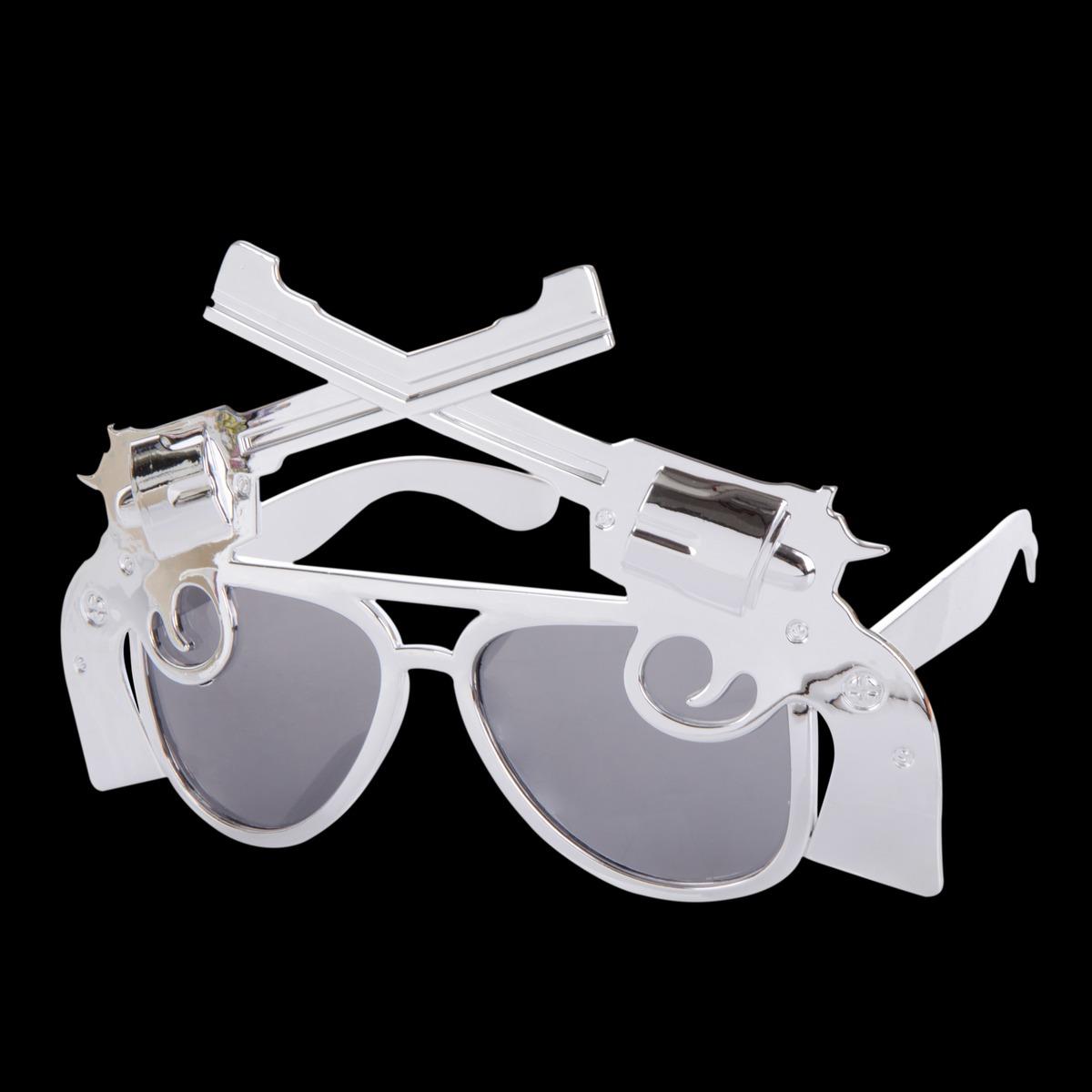 Lunettes forme revolvers - Gris argenté