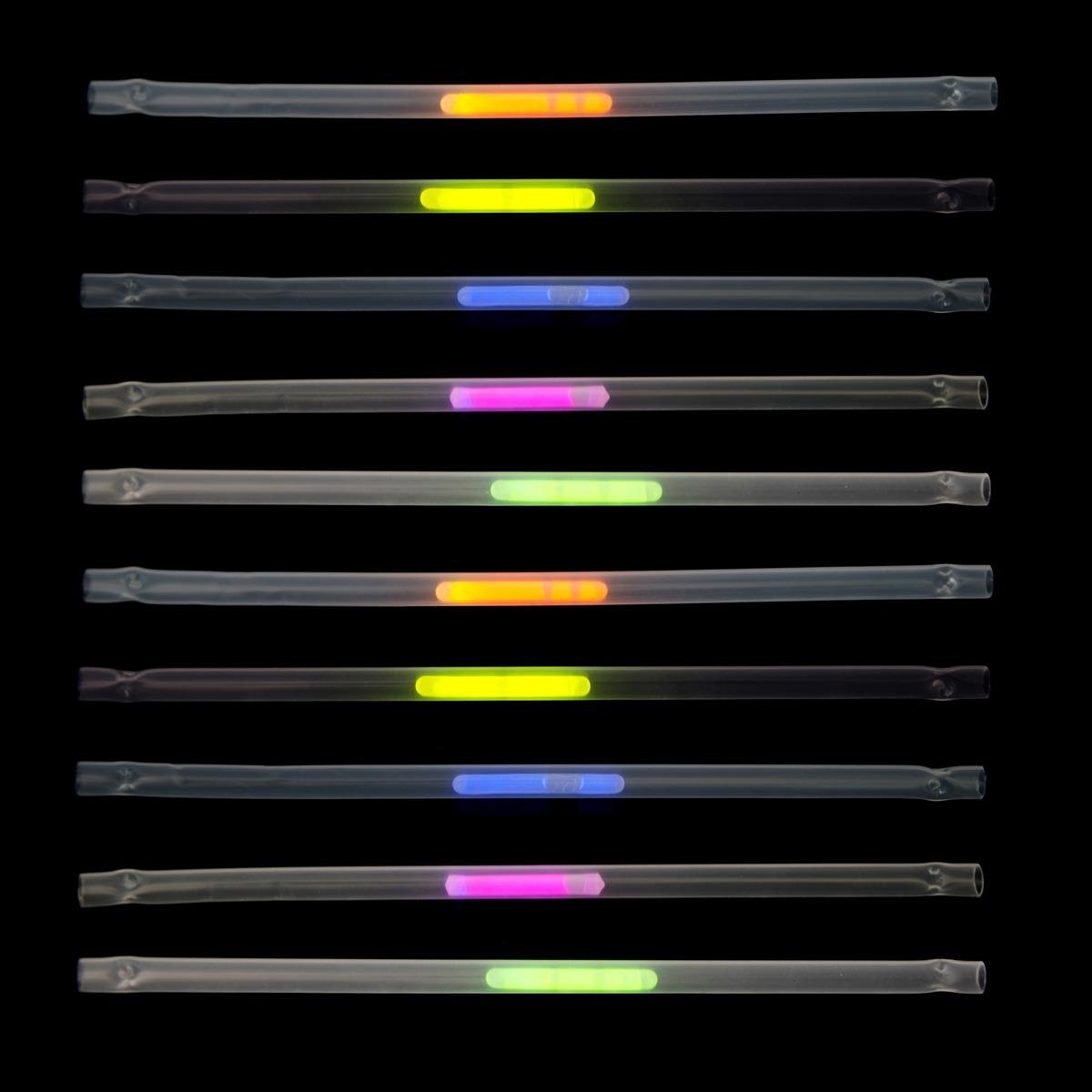 Lot de 10 pailles lumineuses - 0,75 x 0,75 x H 20,5 cm - Différents coloris