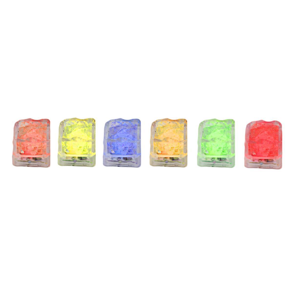 6 glaçons lumineux - Plastique - 3 x 3 x 2,7 cm - Multicolore