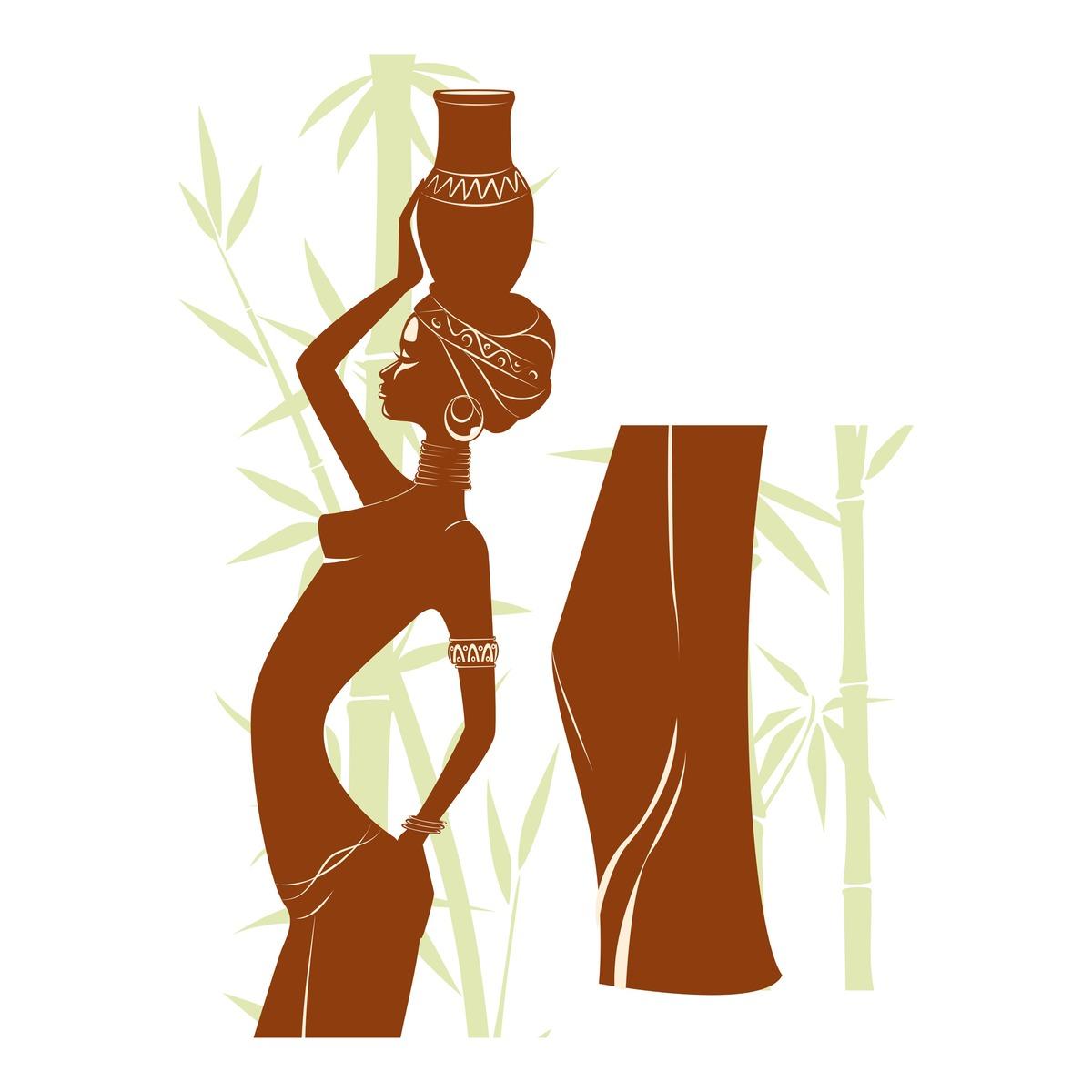 Sticker coloré - 50 x 70 cm - Modèle Femme Africaine
