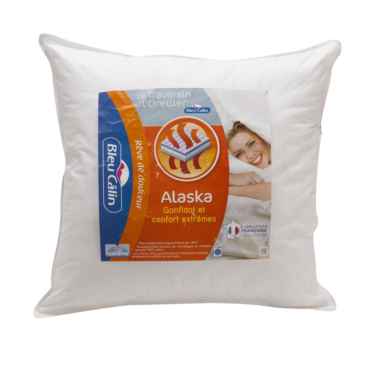 Oreiller alaska avec fibre isolane - 60 x 60 cm - Blanc
