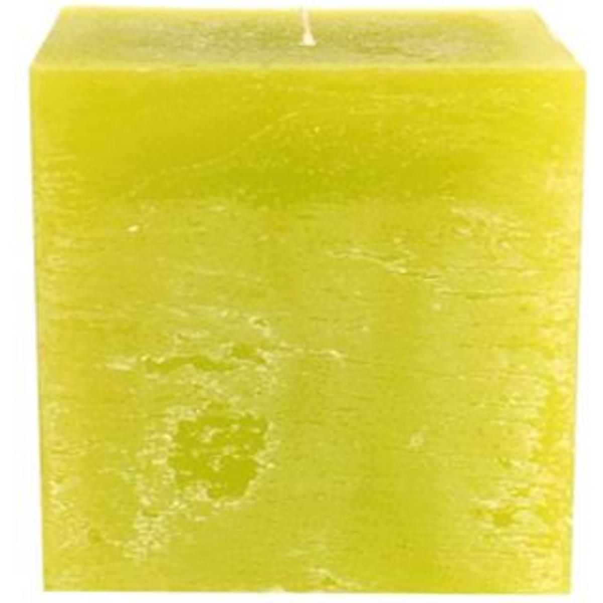 Bougie cube rustique - 5 x 5 cm - Vert