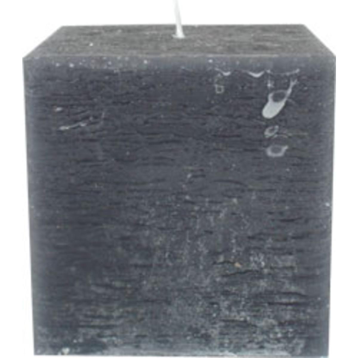 Bougie cube rustique - 5 x 5 cm - Noir