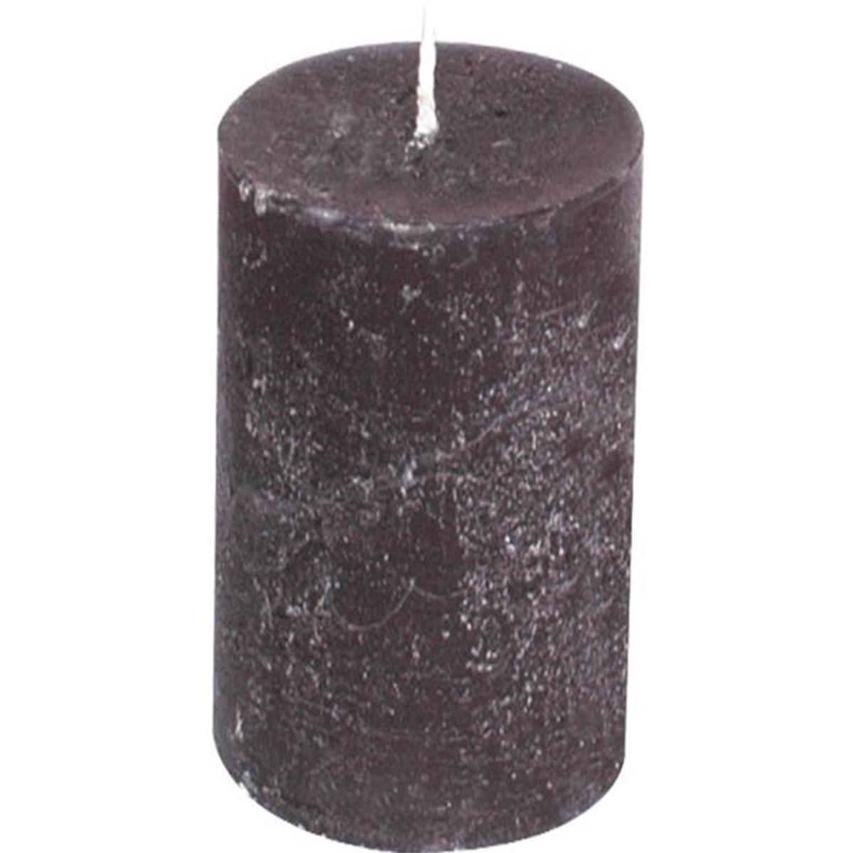 Bougie cylindrique rustique - 6 x 9 cm - Noir