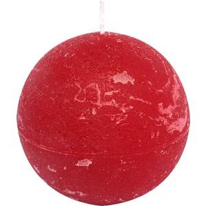 Bougie boule rustique - 7 cm - Rouge