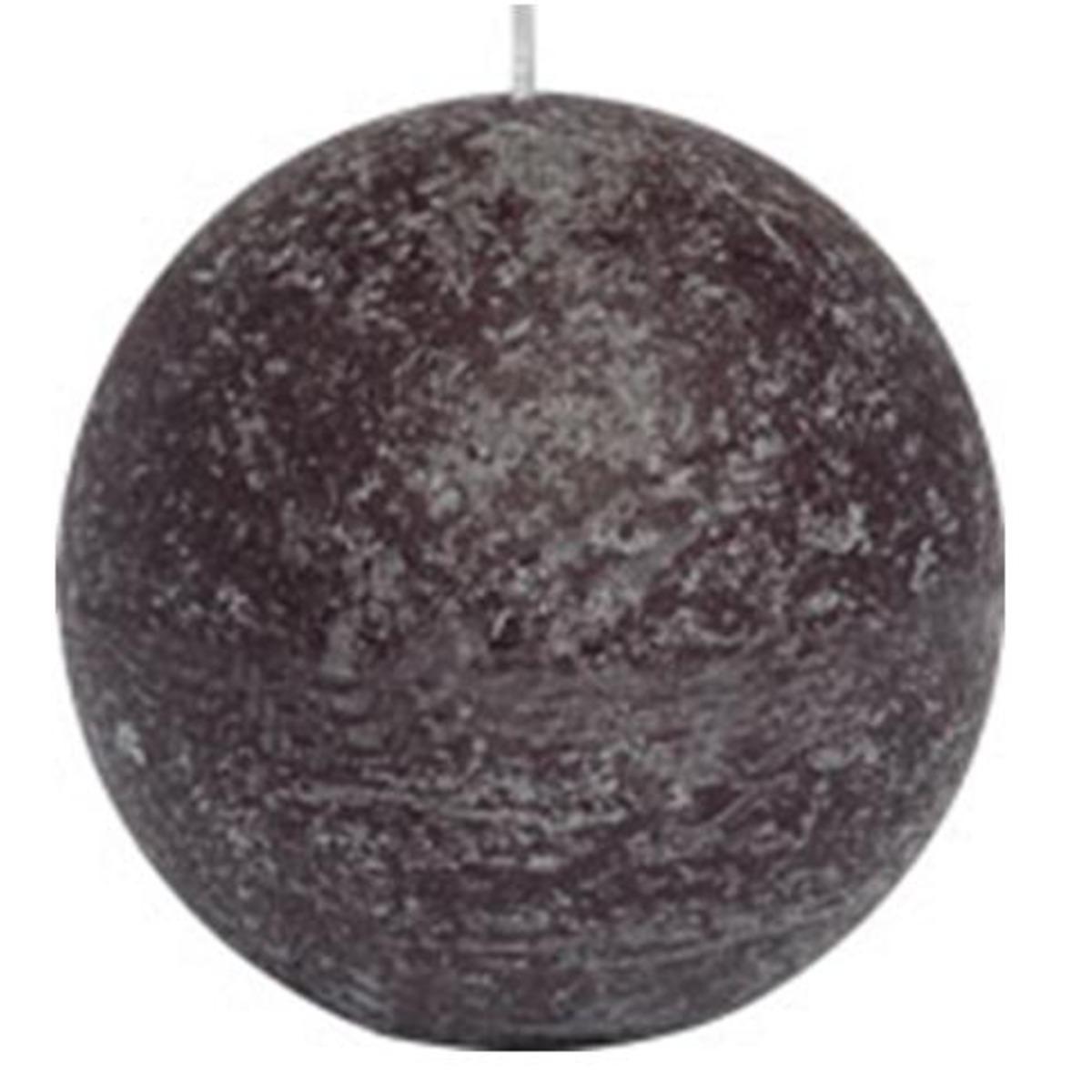 Bougie boule rustique - 9 cm - Noir