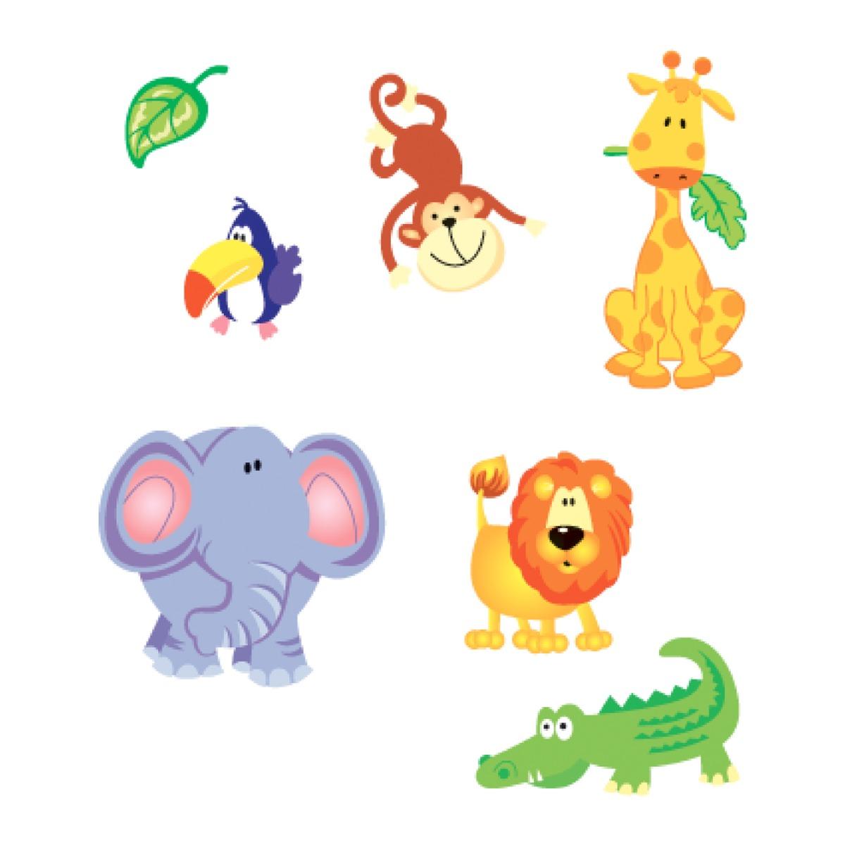 Stickers colorés éléphants - 41 x 29 cm - Multicolore