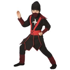 Déguisement ninja shuriken enfant 4 à 6 ans - taille s - Noir, Rouge