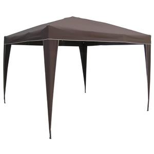 Tonnelle pliante - 3 x 3 x H 2,6 m - marron chocolat