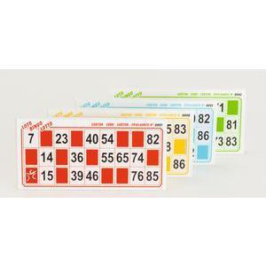Lot de 48 cartons de Loto - Papier - 11 x 23 x 1,5 cm - Blanc et rouge