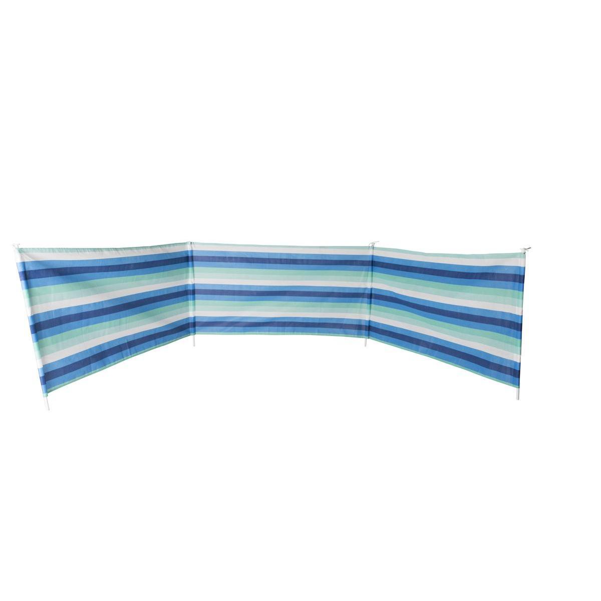 Pare vent - Tissu non tissé et acier - 480 x H 82 cm - Bleu et blanc