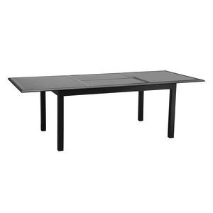 Table extensible Valencia avec surface en verre - 160/240 x 100 cm x H 75 cm - Noir