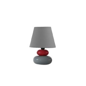 Lampe à poser collection Stones Moderne - Hauteur 22 cm - Gris, rouge