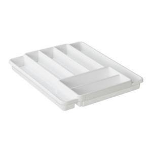 Range-couverts extensible - Plastique - 39,7 à 49,7 x 34 x H 5 cm - Blanc