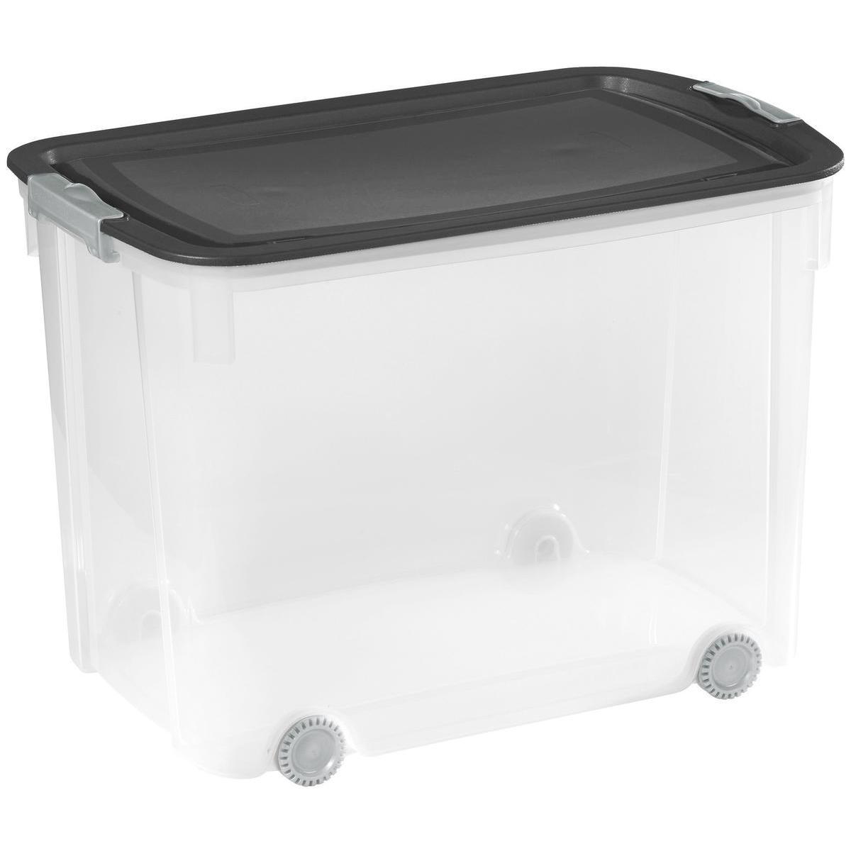 Box de rangement - Différents formats - 70 L - Transparent, gris