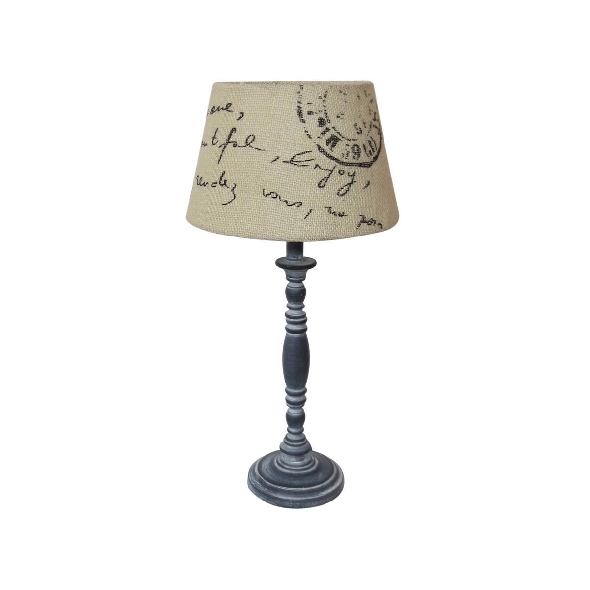 Lampe en bois collection Reva - Hauteur 49 cm - Gris