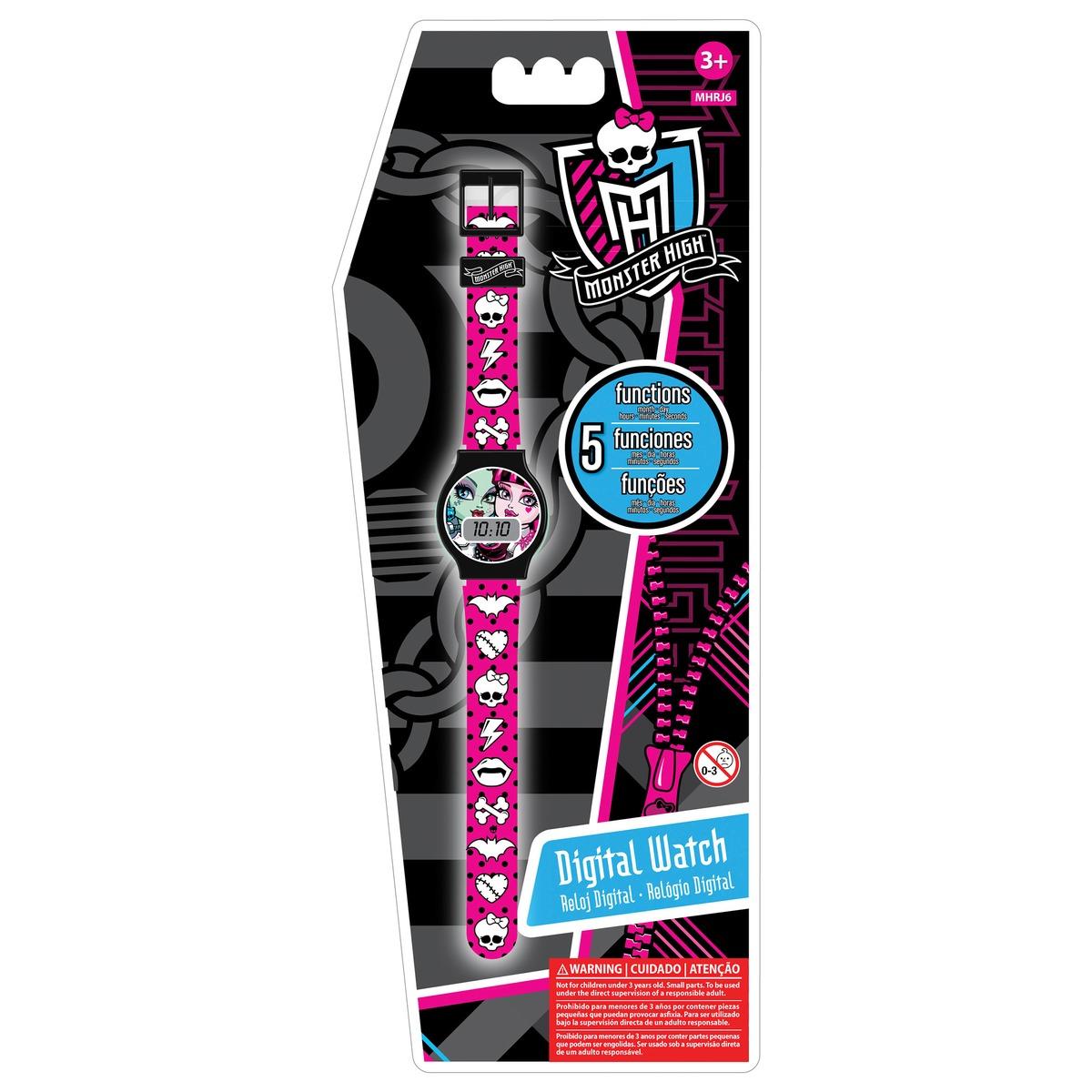 Montre digitale Monster High - Longueur 22 cm - Noir et rose