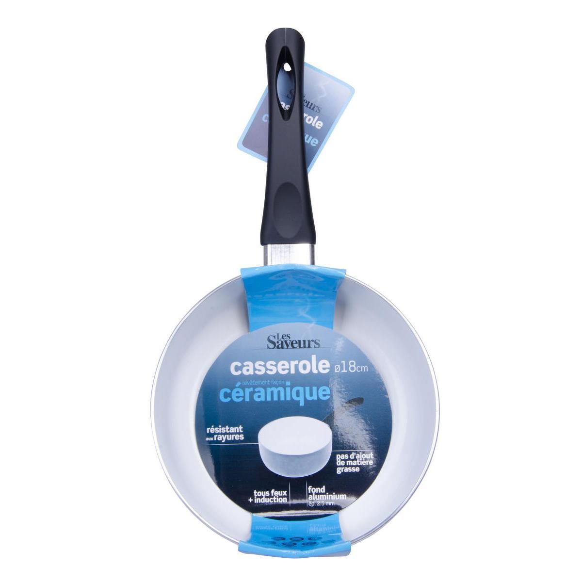 Casserole - Aluminium et céramique - Ø 18 cm - Gris
