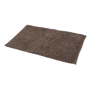 Tapis de salle de bain moelleux aspect naturel - 60 x 90 cm - Gamme Luxe - Marron taupe