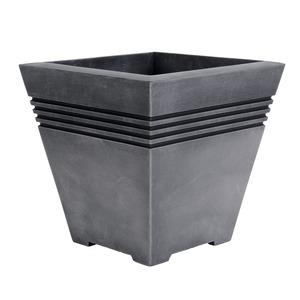 Pot d aspect métal brossé - 33,5 x 33,5 x H 33 cm - gris