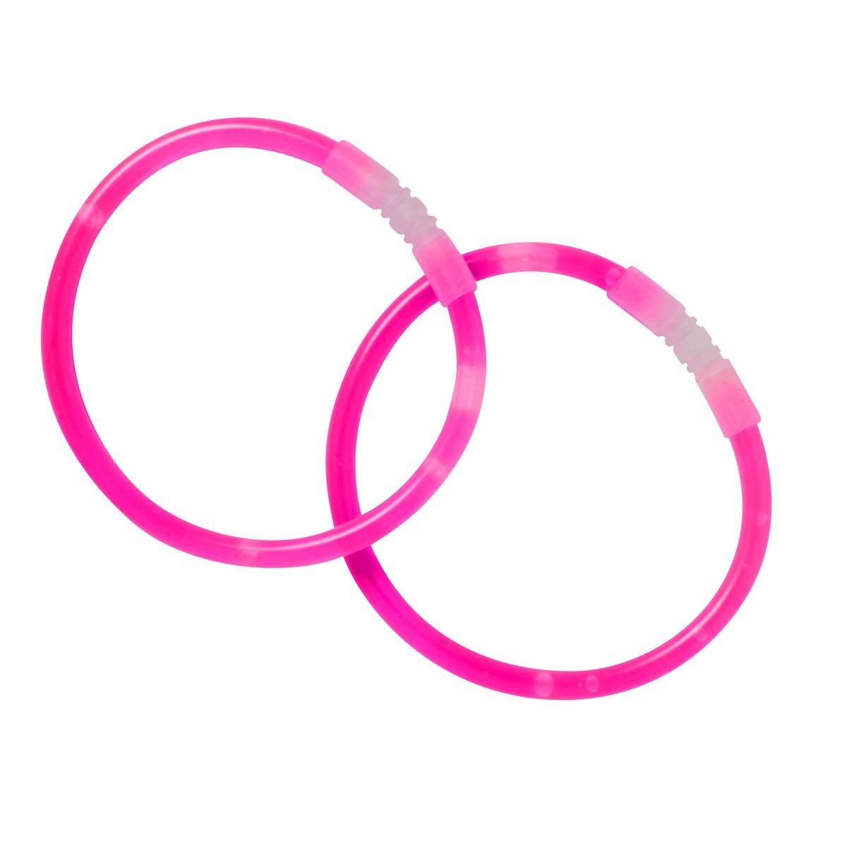Lot de 2 bracelets lumineux à craquer - 20 cm - Rose