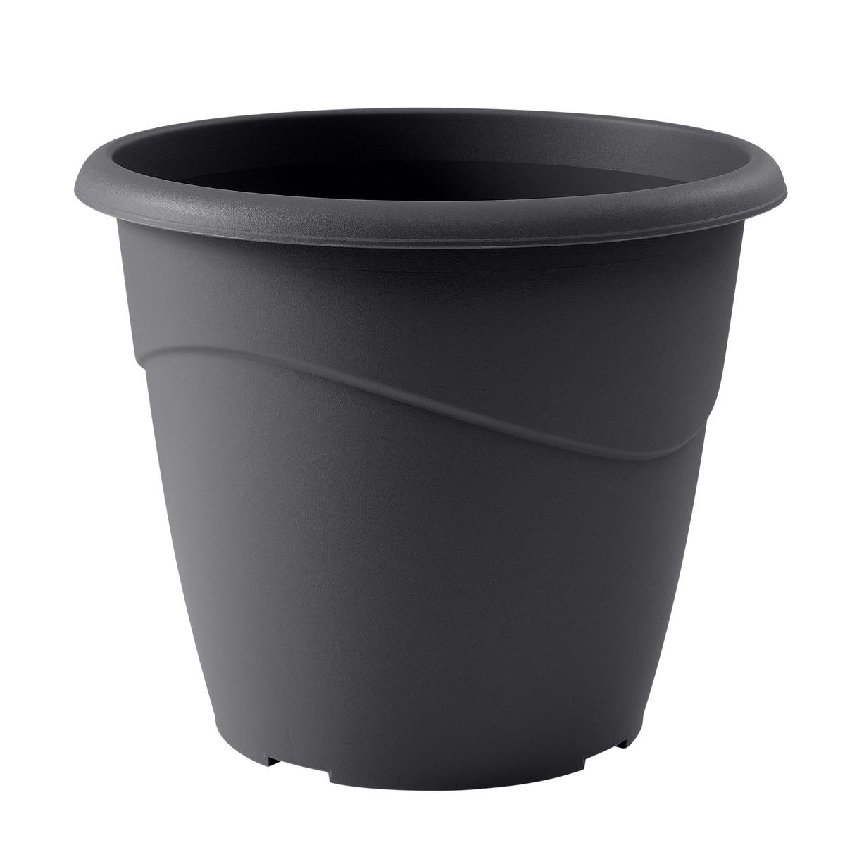 Pot en plastique modèle marina - diamètre 35 cm H 29,5 cm 16 l - gris