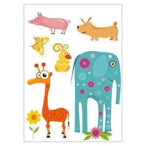 Stickers colorés - 50 x 70 cm - Modèle animaux