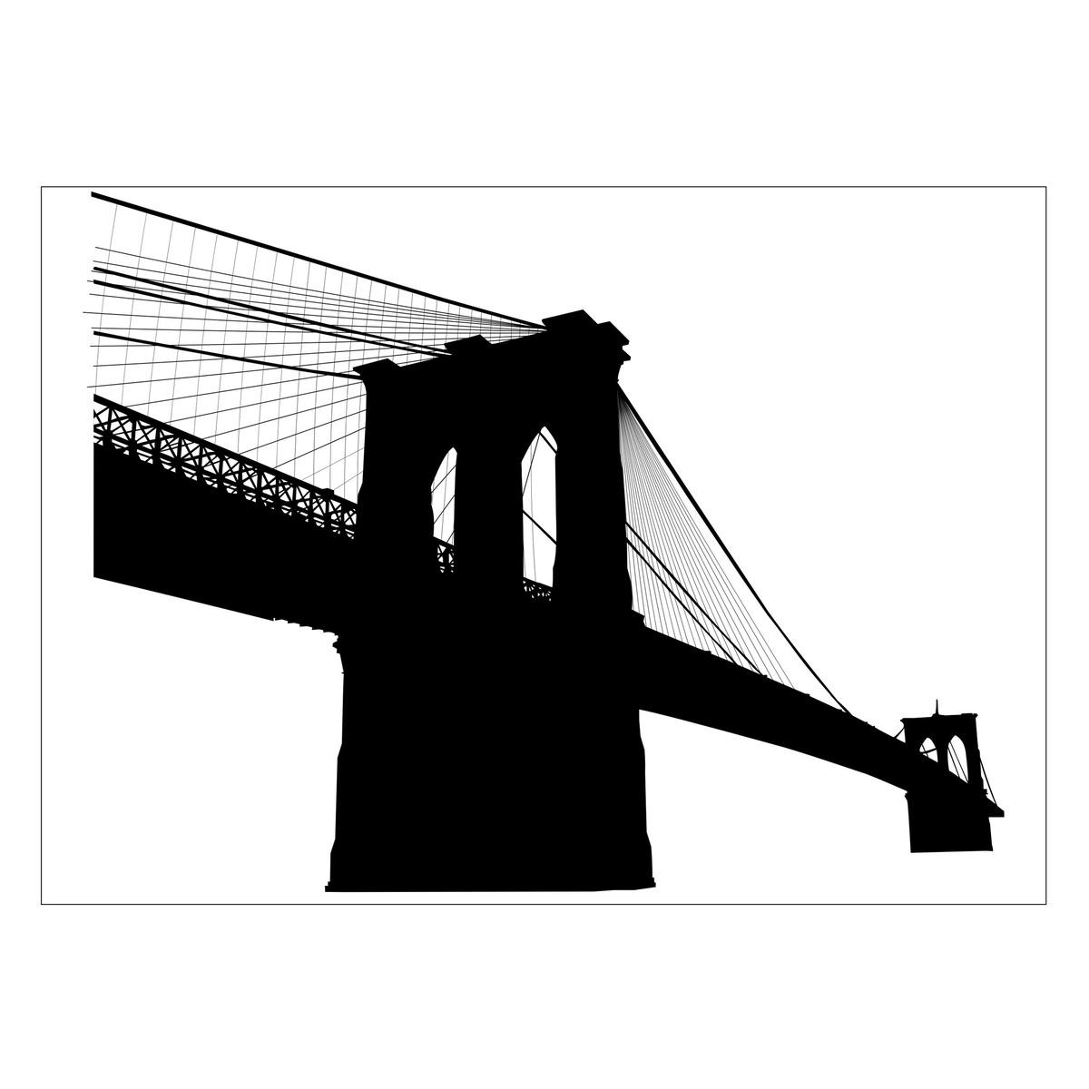 Sticker coloré City - 50 x 70 cm - Modèle Pont de New York