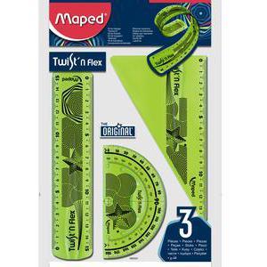 Kit de traçage Maped Twist n flex 3 - Plastique - Rose, vert ou bleu