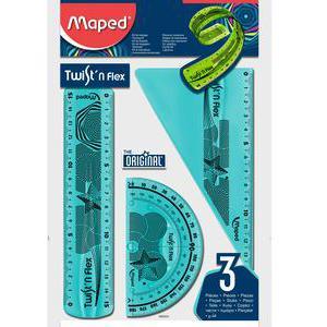 Kit de traçage Maped Twist n flex 3 - Plastique - Rose, vert ou bleu