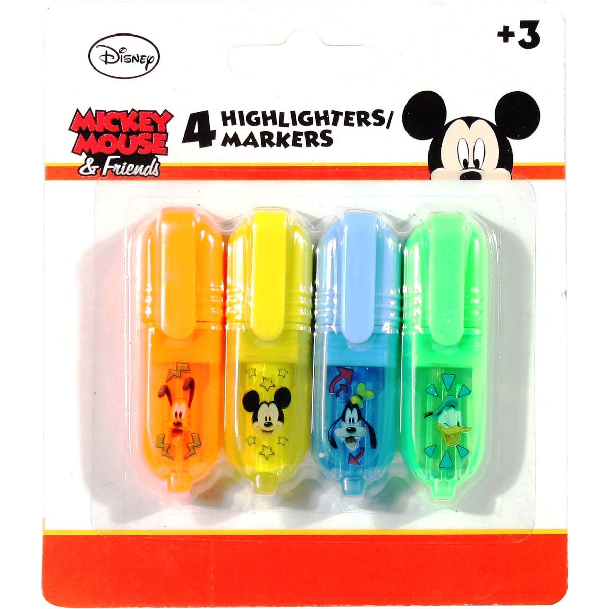 Mini-surligneurs fluo Disney x4 - Différents modèles