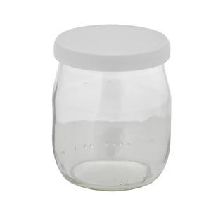 Lot de 6 pots à yaourt - 14 cl - Diamètre 5 x H 6,5 cm - Transparent